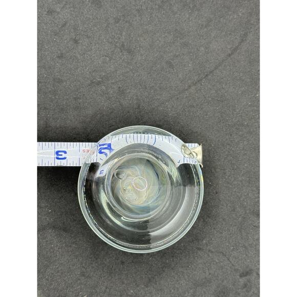 Adorable Mushroom Glass Paperweight Clear Glass W Beautiful Color Swirl Core - Picture 5 of 5